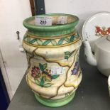 Pottery & Porcelain: 20th cent. Charlotte Rhead Crown Ducal vase, shape 208 in the Trellis Flower