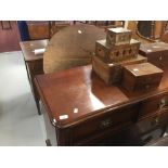 19th cent. Oak tilt top table on single turned support with tripod feet. Diameter 28ins. Plus 19th