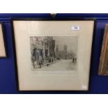 19th cent. British William Lionel Wylie etching 'Wounded Soldiers, Westminster Hospital'. Signed
