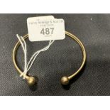 Hallmarked Gold: 9ct. bangle torque style, hallmarked London. Weight 5.9g.