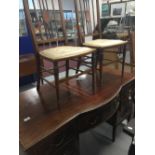 Late 19th/early 20th cent. Mahogany bow fronted desk/dressing table with fruitwood inlay. Seven