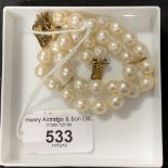 The Lady Lowry Jewellery Collection: Cultured freshwater blister pearl double strand bracelet with
