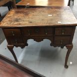 18th cent. Walnut lowboy on cabriole supports. 31ins.