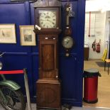 Clocks: 19th cent. Oak cased 30 hour longcase. John Pearce of Stratford on Avon, painted dial.