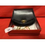 Fashion - Handbag: Salvatore Ferragamo mini gancini evening bag, black calf leather, gilt metal