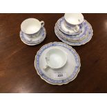 Maritime/WWII/Third Reich: Collection of Bavarian Hapag blue and white china marked with the LAH