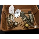The Thomas E Skidmore Collection: Various items including mustard and salt spoons, coin bracelet and