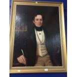 19th cent. English School: Oil on canvas of a gentleman 25ins. x 35ins.