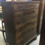 18th cent. Georgian mahogany secretaire with 4 graduated cock beaded drawers, two dummy drawers that