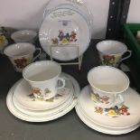 Shelley c1920-30: Art deco Regent pattern Mabel Lucie Attwell child's teaware - Fairy Town