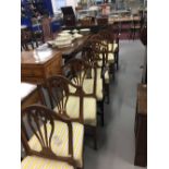 Georgian pierced splat back dining chairs, set of six including two similar carvers (1 A/F).