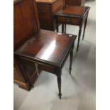 20th cent. Reproduction mahogany bedside tables, made by Frerri, Crymych, Dyfed 24ins. x 17ins. x