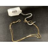 Hallmarked Gold: Box link chain, length 54cm, hallmarked Birmingham. Weight 5.7g.