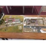 War gaming, Napoleonic Wars two Dioramas featuring the buildings and topography of Hougoumont Farm