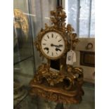 Clocks: French mantle rococo style, maker Pepin, Paris. No pendulum and requiring restoration.