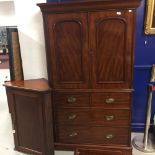 19th cent. Mahogany linen press with brushing slides over a chest of 2 over 2 drawers. 45½ins.