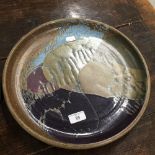 Studio Pottery: Diana and David Worthy crich charger. Dia. 14ins.