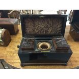 19th cent. Rosewood tea caddy of sarcophagus form. 12ins. x 6ins.