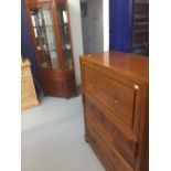 20th cent. Chinese Hardwood Furniture: Secretaire, full front, fitted interior, 2 over 3 drawers