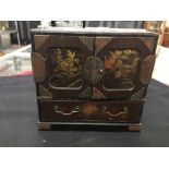 20th cent. Japanese painted jewellery box with gilt decorations 8ins.