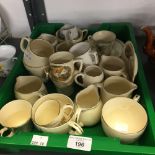 20th cent. Ceramics: Crown Devon Fieldings crested ware cups, saucers and jugs, including