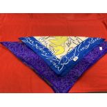 Fashion: Nina Ricci signature scarf, printed with blue and yellow birds and Nina Ricci 1998,