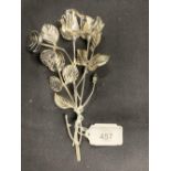 Hallmarked Silver: Flower and leaf stems, hallmarked Birmingham 2004. (2) Weight 2oz.