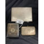 Hallmarked Silver: Cigarette cases, one hallmarked Birmingham 1937, one hallmarked Birmingham