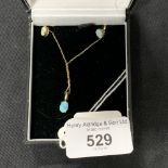 Hallmarked Gold Jewellery: 9ct gold set comprising single stone earrings and single stone necklet,