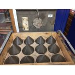 Militaria: Box of twelve No. 59 Mk 4 Harrier dummy bomb nose cones. In original fitted wooden