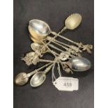 Hallmarked Silver: Coffee and teaspoons, with various hallmarks x 10. Total weight of 5oz.