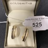 Hallmarked Gold: 9ct gold hoop earrings. Hallmarked Birmingham. Weight 2.7g.