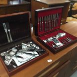 Flatware: Boxed set of Oneida plated cutlery plus a boxed part set of Newbridge cutlery.