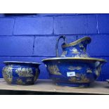 Ceramics: 20th cent. Carlton Ware Kang-Hsi, blue ground with gilt and coloured enamel decoration