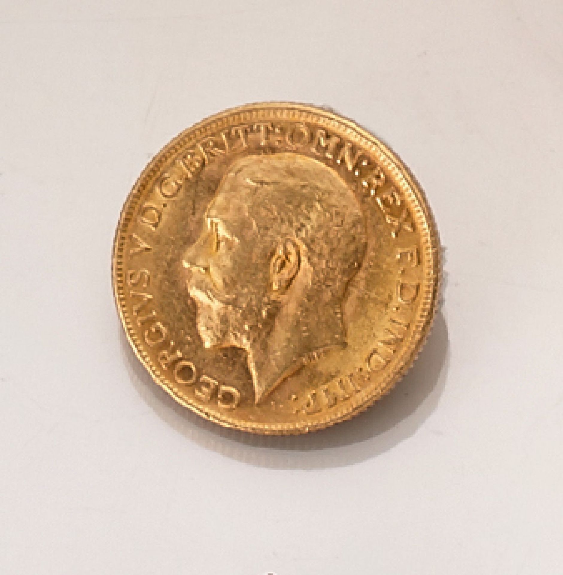 Goldmünze Sovereign, Großbritannien 1913, Georg V, RV: Heiliger Georg hoch zu Ross im Kampf mit
