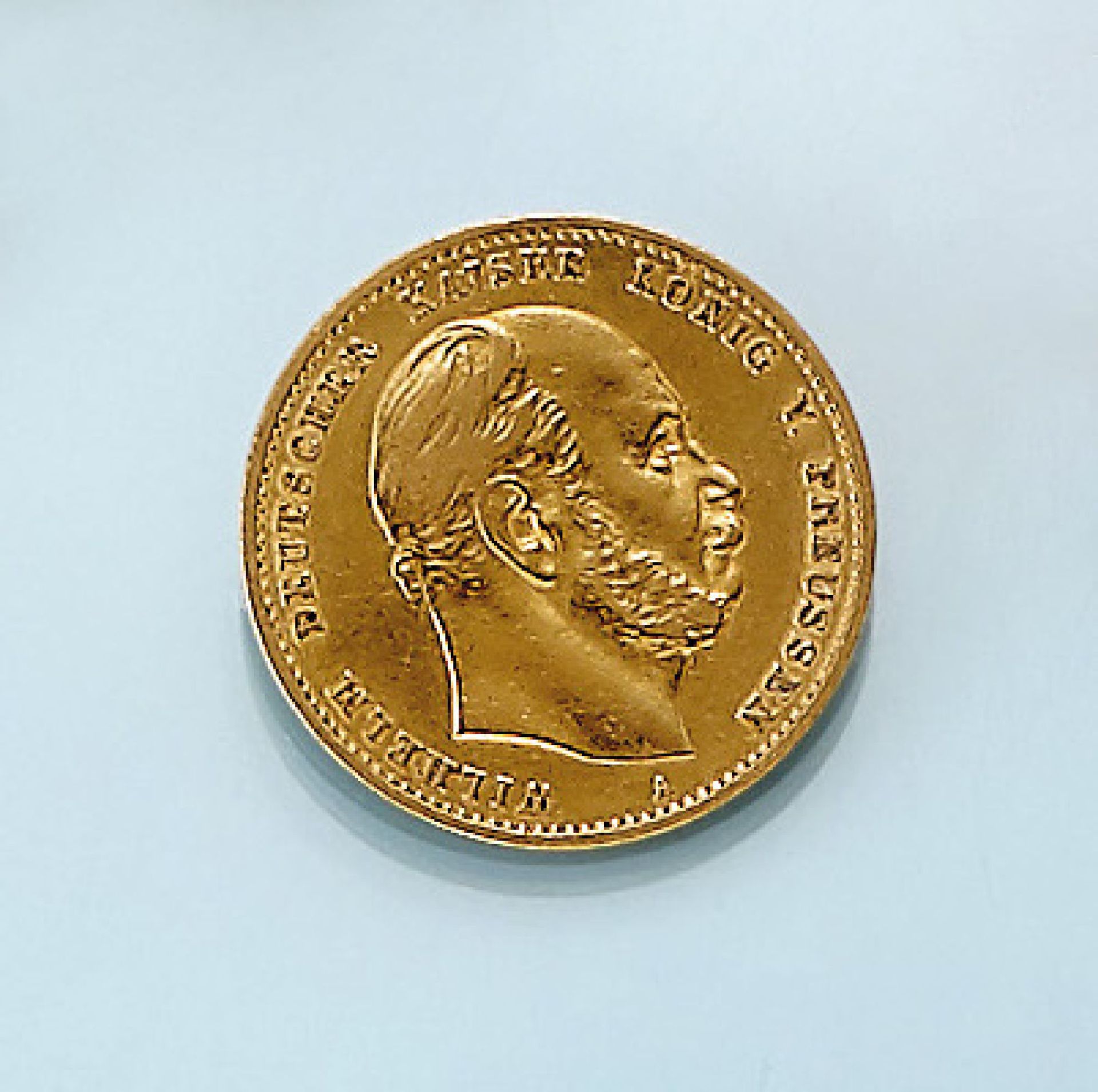 Goldmünze 10 Mark, deutsches Reich 1875, Wilhelm deutscher Kaiser König von Preussen, Prägemarke