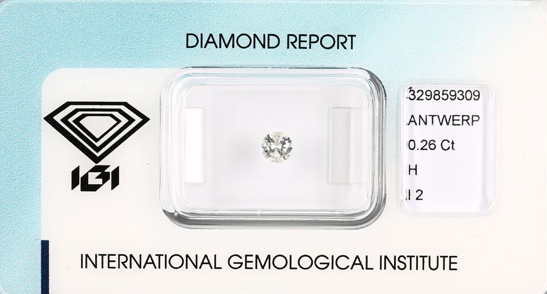 Loser Brillant 0.26 ct Weiß(H)/p2, Politur sehr gut, Symmetrie gut, mit IGI Expertise Schätzpreis: