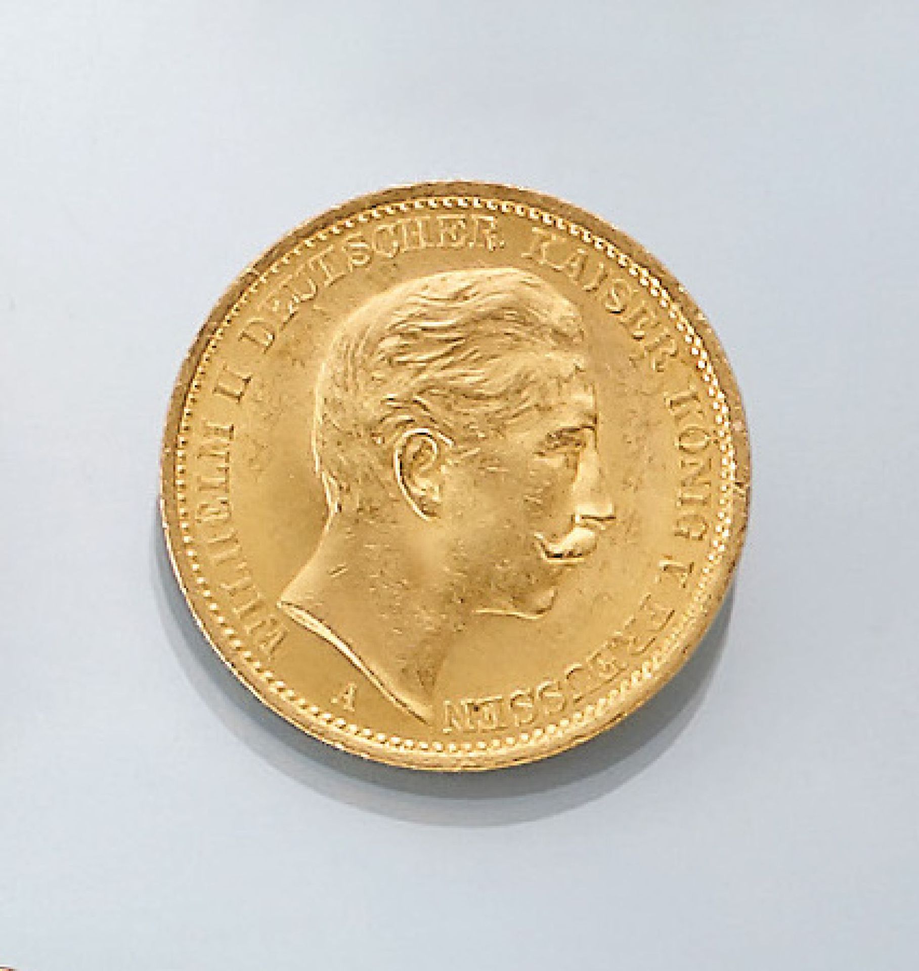 Goldmünze, 20 Mark, Deutsches Reich, 1908, Wilhelm II. deutscher Kaiser König von Preussen,