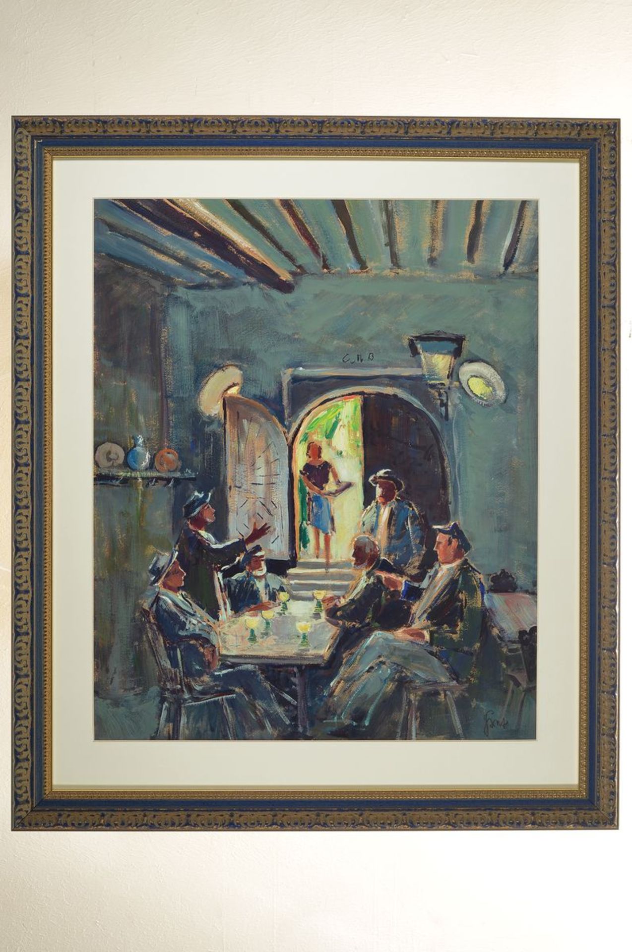 Karl Graf, 1902-1986 Speyer, Winzer in der Burrweiler Ritterstuben, rückseitig so betitelt, Öl/ - Bild 3 aus 3