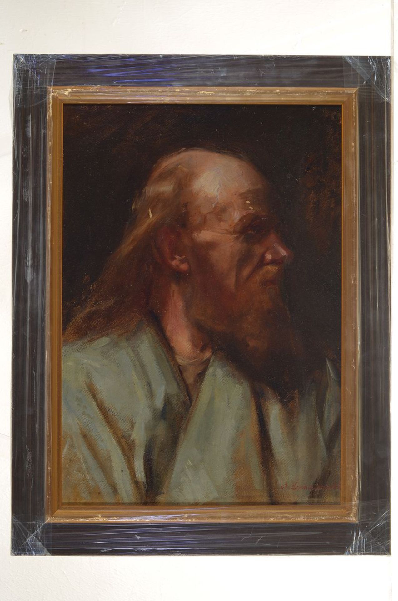 Alexander Sochaczewski, 1843-1923, Porträt eines bärtigen Mannes, Öl/Malkarton, rechts unten - Bild 3 aus 3