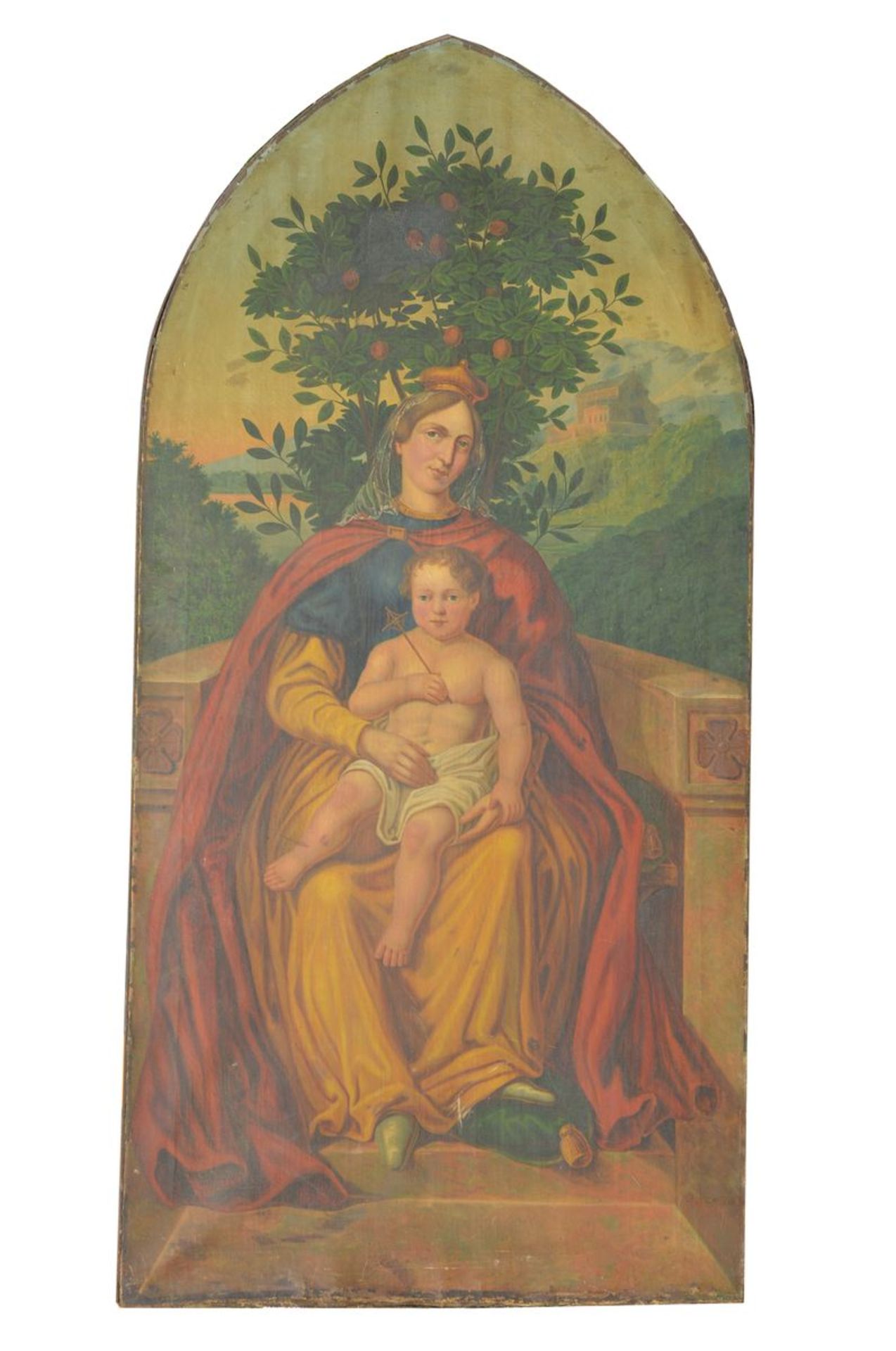 J.Knell, erwähnt 1.H.19.Jh., Nazarener-Stil, Madonna mit Kind in stiltypischer Pose von 1520-1530,