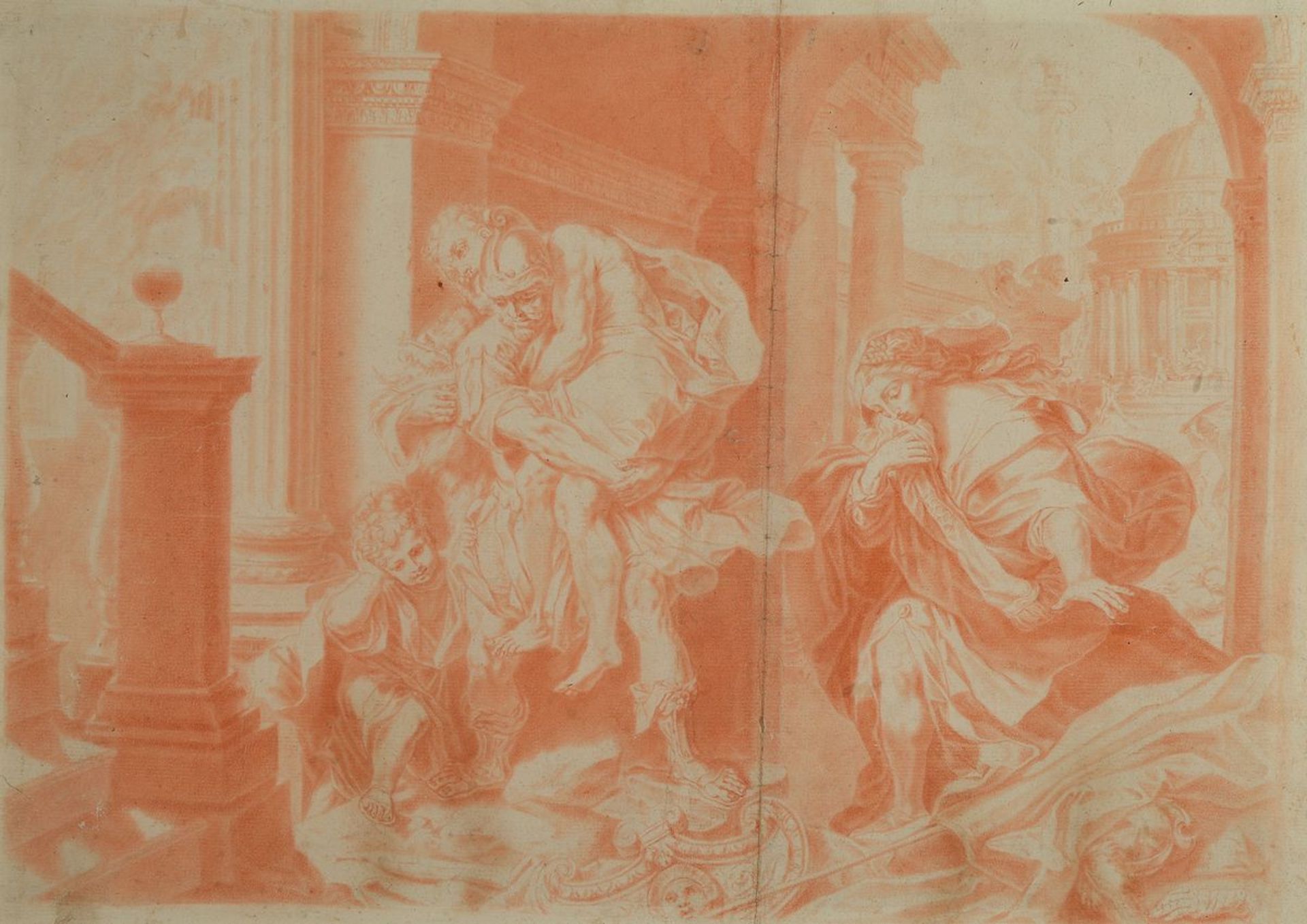 Unbekannter Künstler des 18. Jahrhunderts nach Federico Barocci (1535-1612), Aeneas trägt seinen