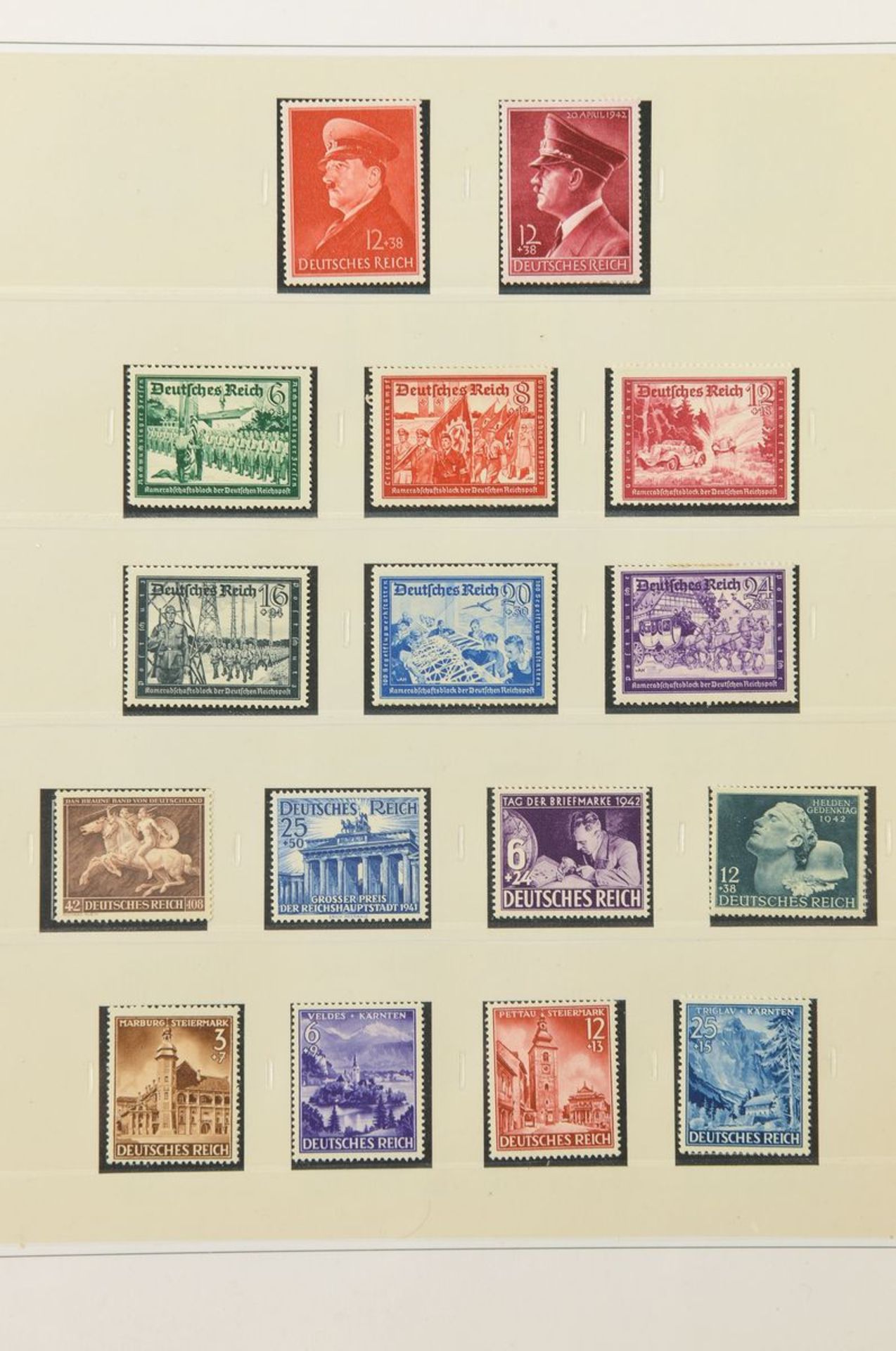 Briefmarken, 3. Reich, 1938-45, Postfrische Prachtsammlung (Nr. 695-697 sind ungebraucht), sehr