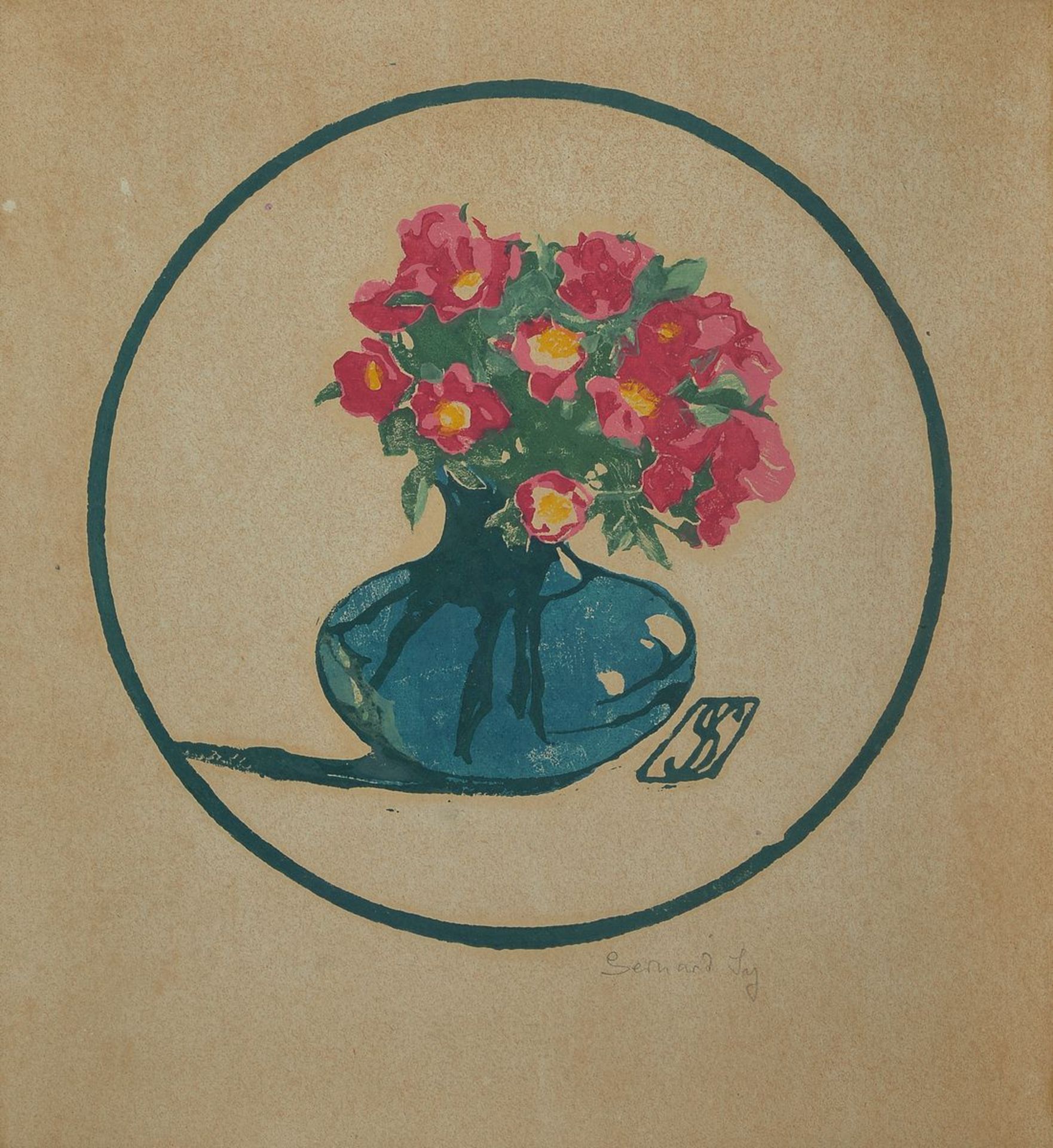 Gerhard Sy, 1886-1936, Blumenstillleben, Gouache auf Papier, rechts unten signiert, ca. 36x33cm, PP,