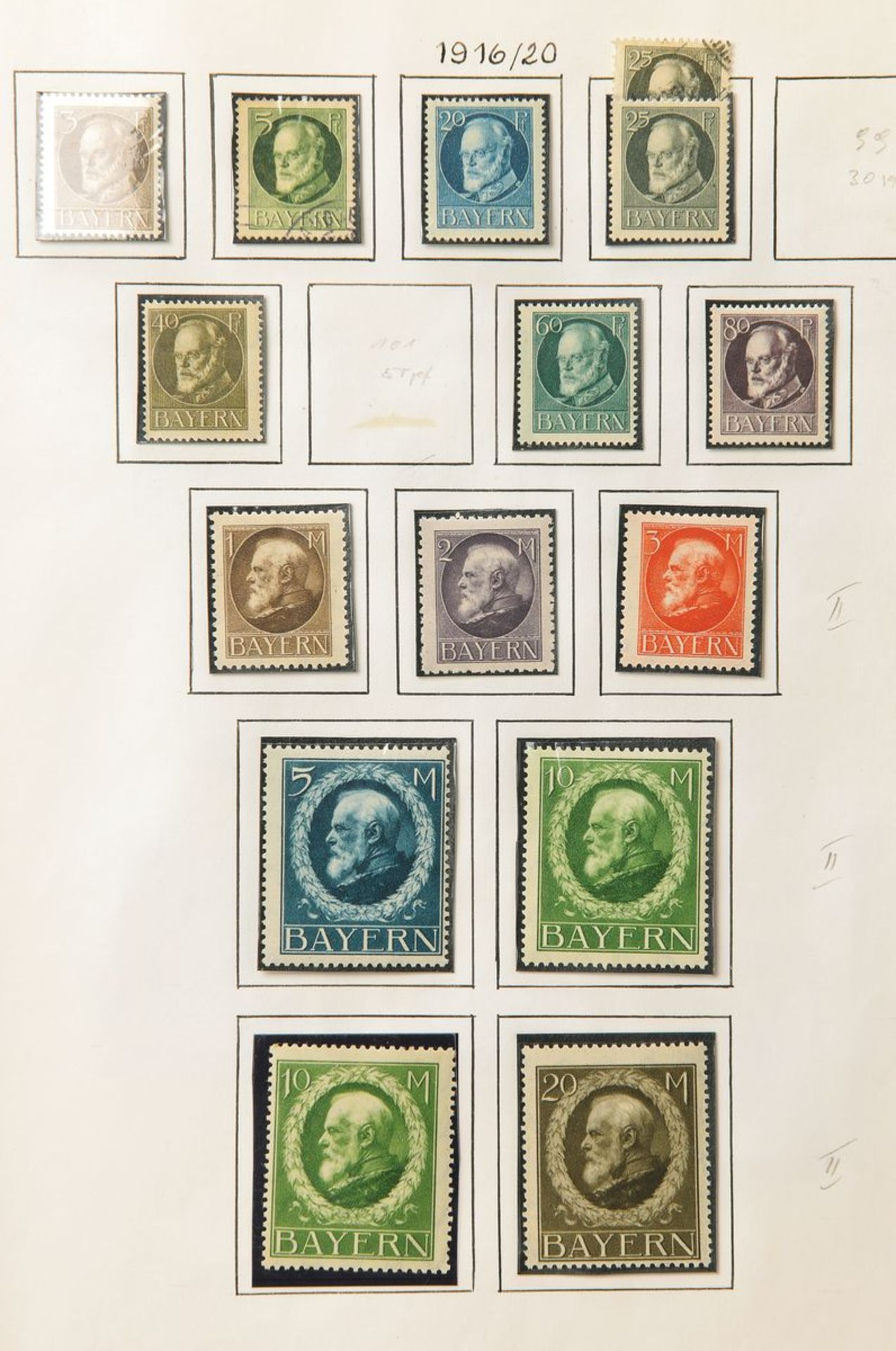 Briefmarken, Bayern-Sammlung, 1849-1920, mit "Schwarzer Einser", signiert Brett, BPP, alle