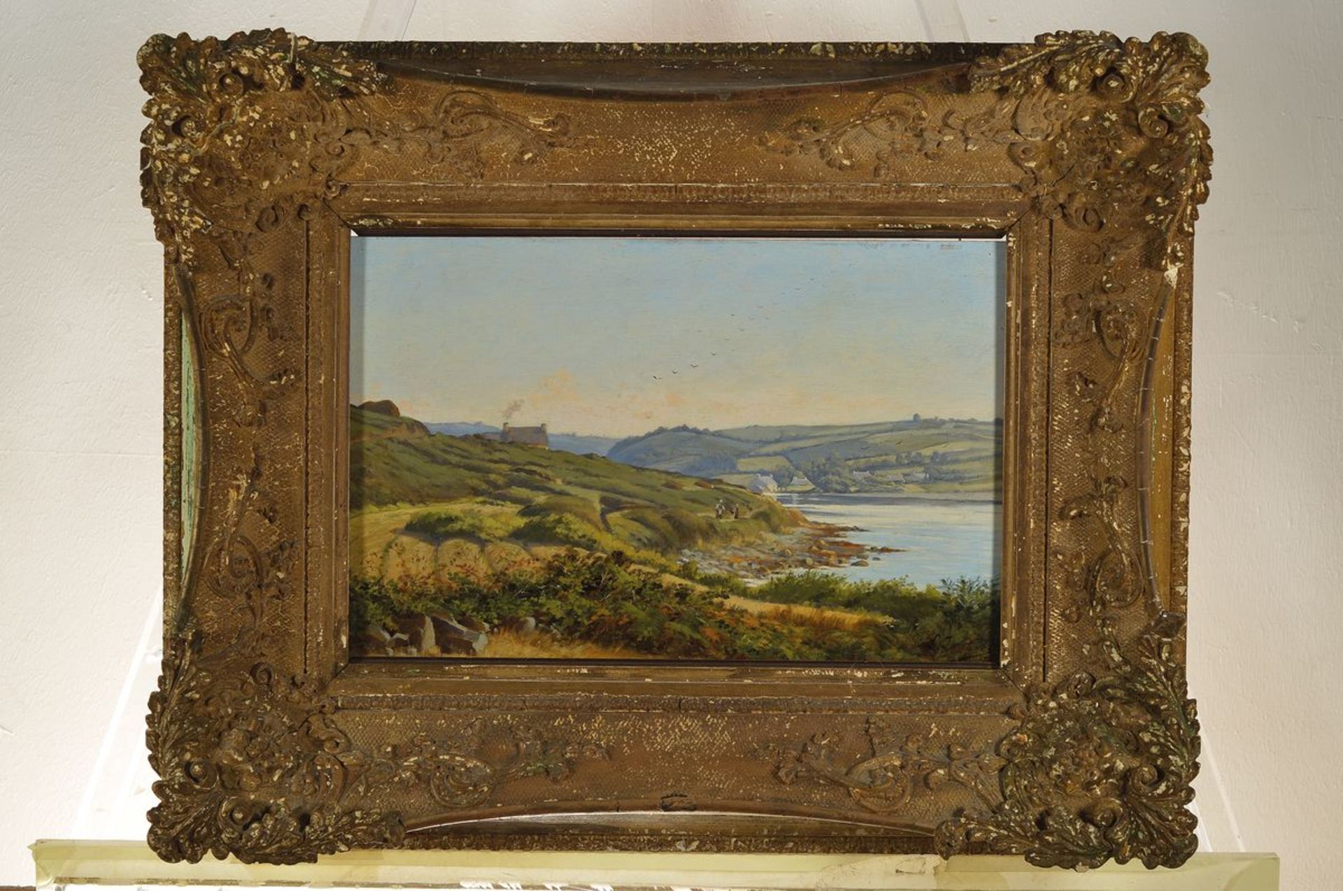 Leon Joubert, 1851 Quimper - wohl 1928 Paris, Landschaftsdarstellung mit Blick auf einen See, - Bild 3 aus 3