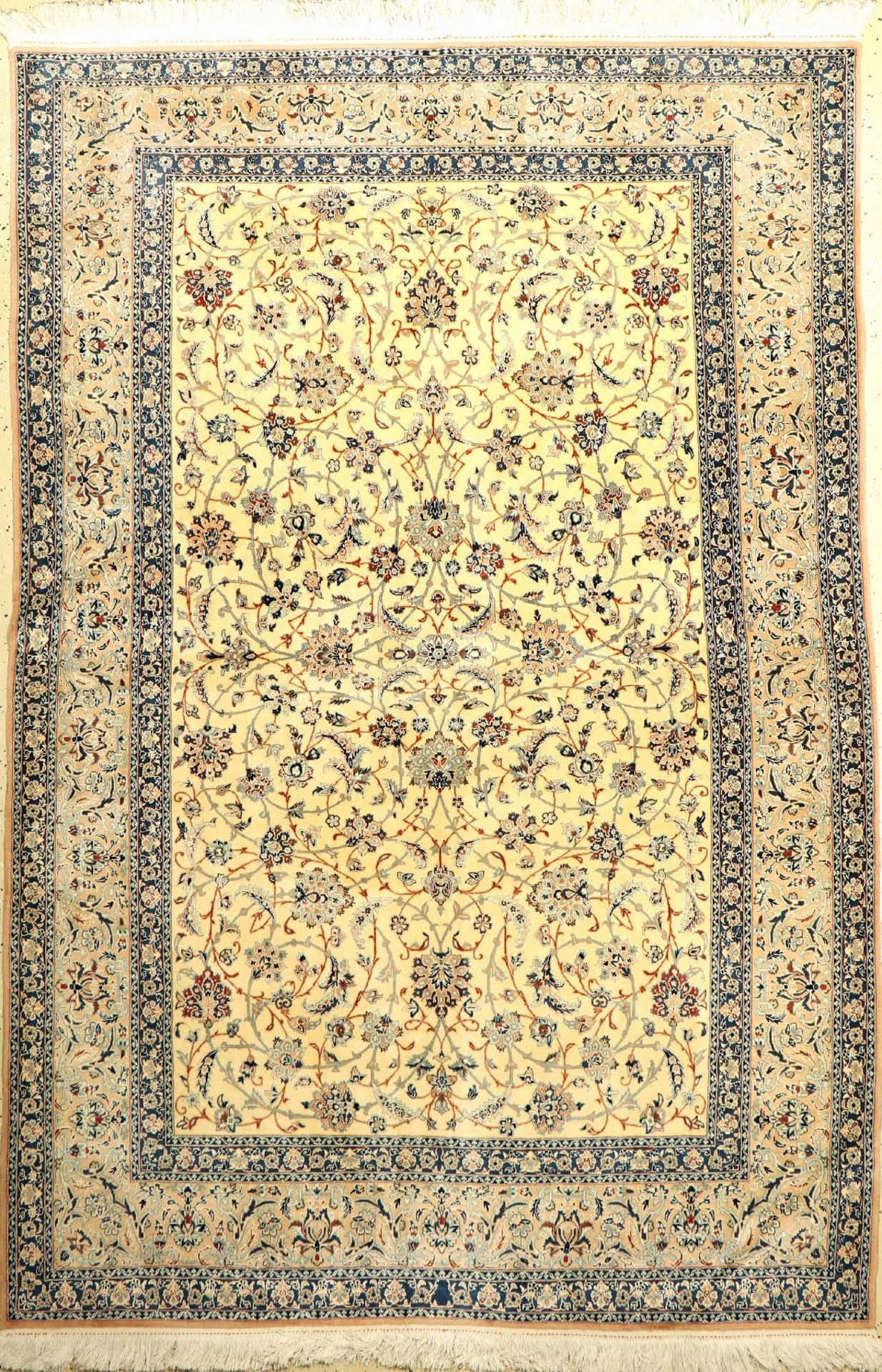 Nain "Tudeschk" alt fein, Persien, ca. 50 Jahre, Korkwolle mit Seide, ca. 236 x 161 cm, feine