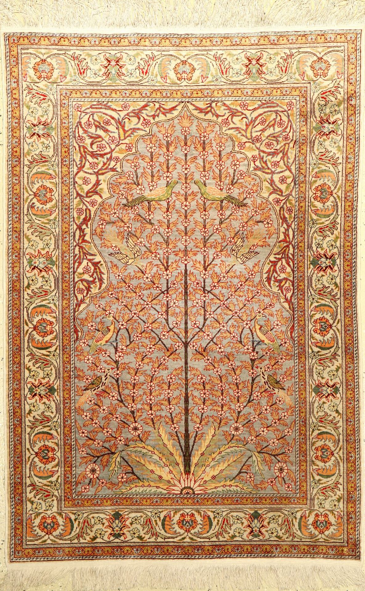Kayseri Seide, Türkei, ca. 40 Jahre, reine Naturseide, ca. 153 x 103 cm, EHZ: 2Silk Kaisery Rug,