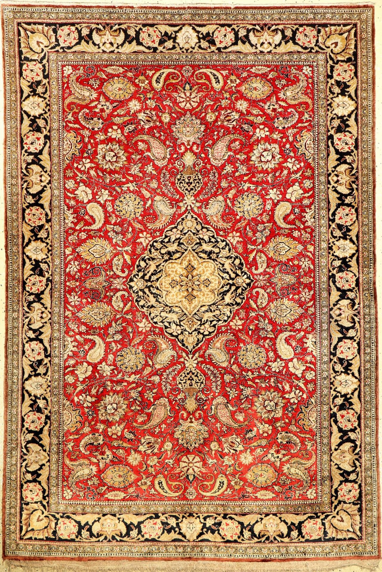 Seiden Ghom alt, Persien, ca. 40 Jahre, reine Naturseide, ca. 205 x 140 cm, EHZ: 3Silk Qum Rug,