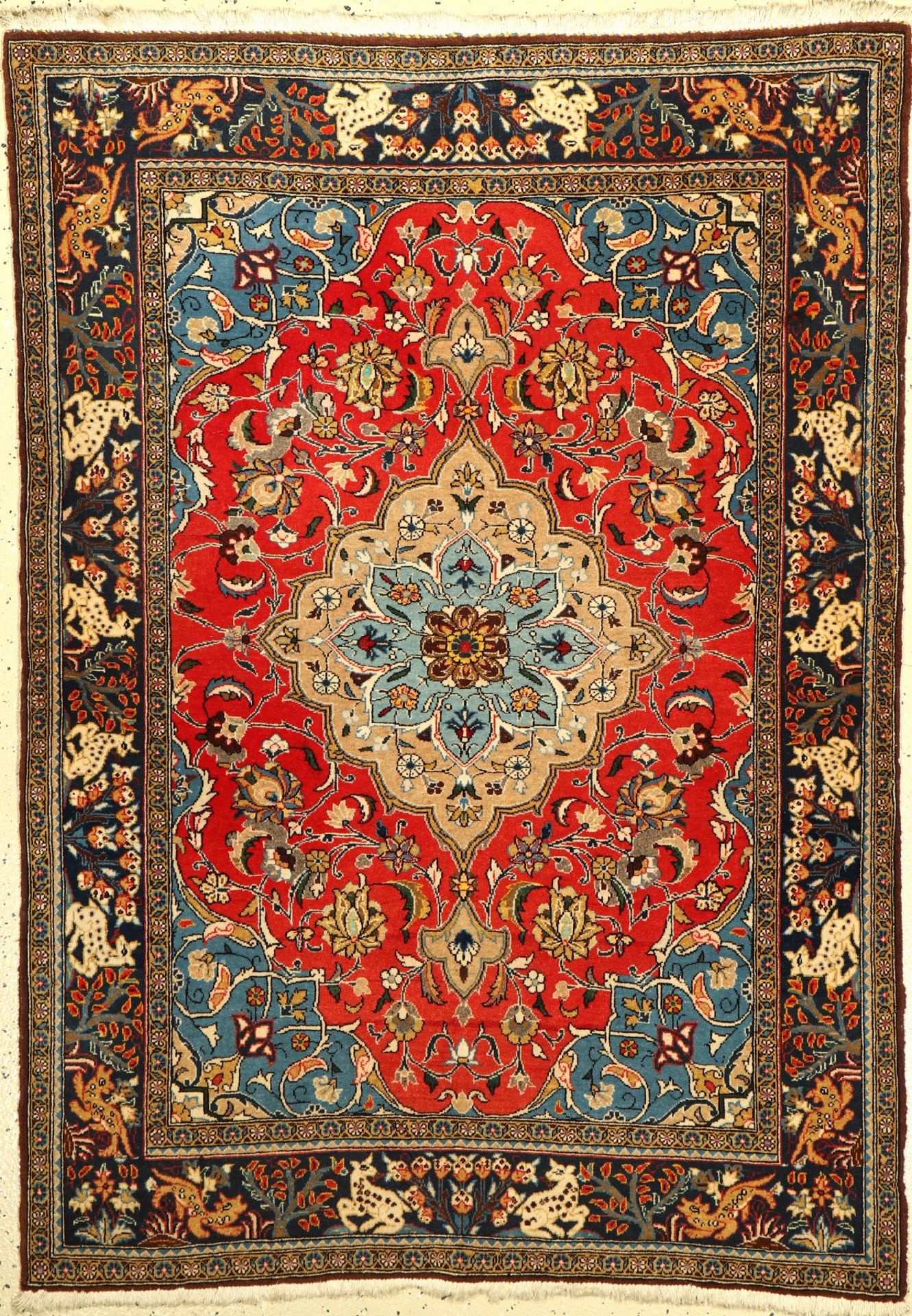 Ghom Kork alt, Persien, ca. 60 Jahre, Korkwolle mit Seide, ca. 153 x 108 cm, EHZ: 2Kurk Qum "Part-